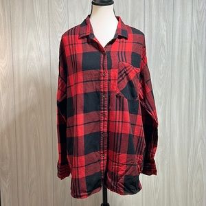 Old Navy boyfriend lumber jack button front flannel size large